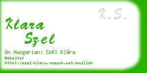 klara szel business card
